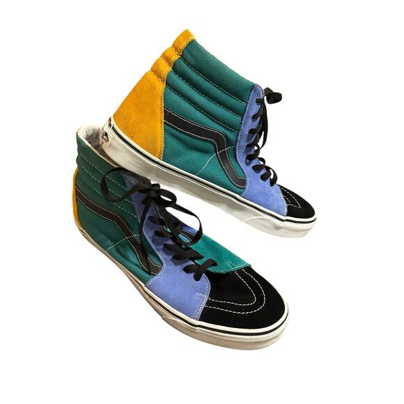 Vans Other - VANS Sk8-Hi Mix & Match Mens SZ 13 C0926 Canvas & Suede Yellow Blue Green Black